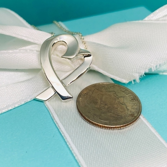 Tiffany & Co Pablo Picasso large Loving Heart Necklace 18” 925  authenticated - Picture 6 of 9